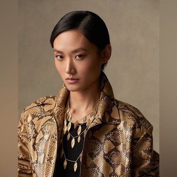 Ralph Lauren 2021 Pre-Fall Collection Lyle Python Skin Bomber Jacket - Picture 10 of 17